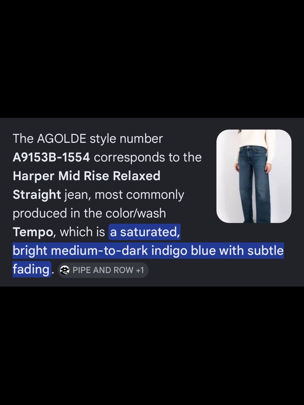 AGOLDE Women’s Harper Straight Leg Jeans (TEMPO) - Size 29 - Picture 16 of 16